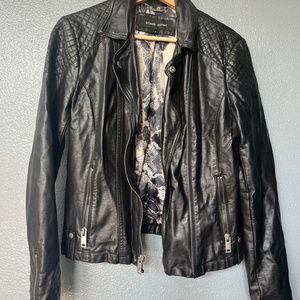 Black Rivet Faux Leather Jacket